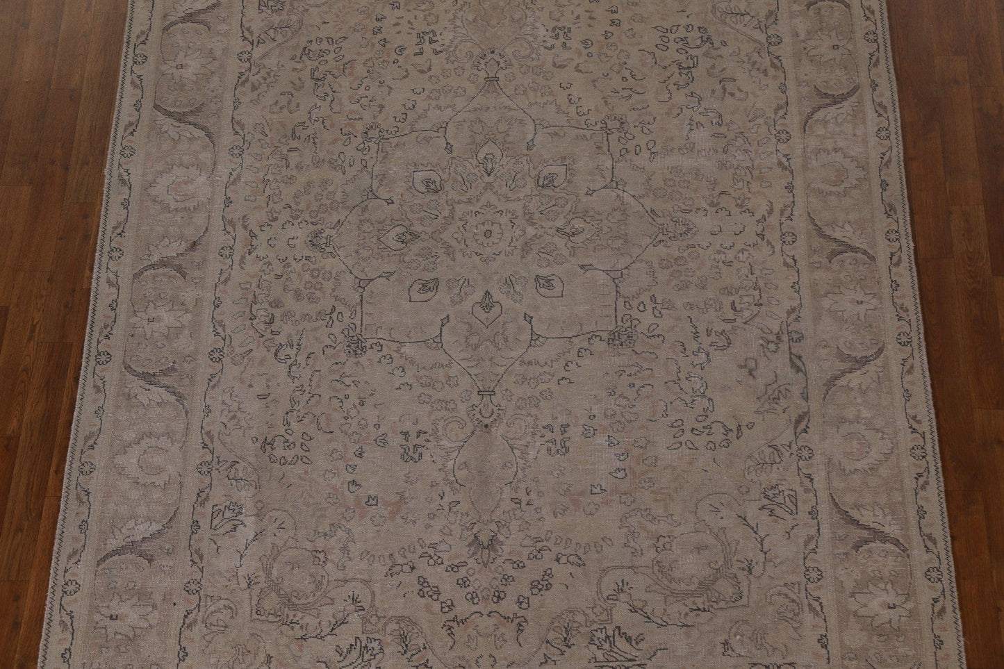 Distressed Muted Tabriz Persian Area Rug 7x9