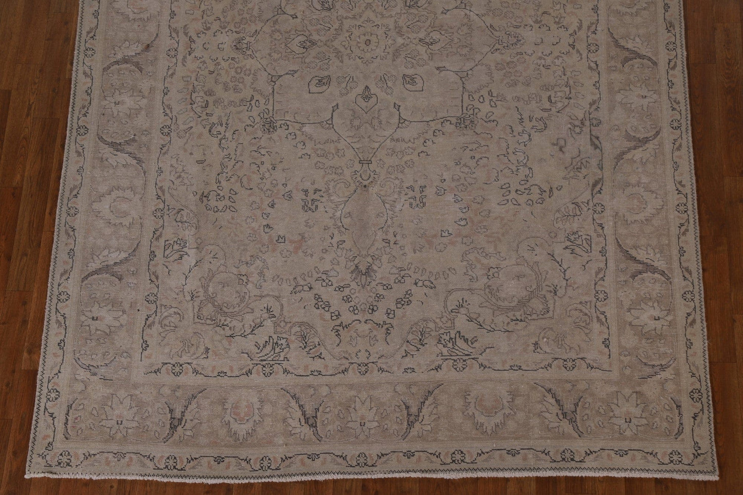 Distressed Muted Tabriz Persian Area Rug 7x9