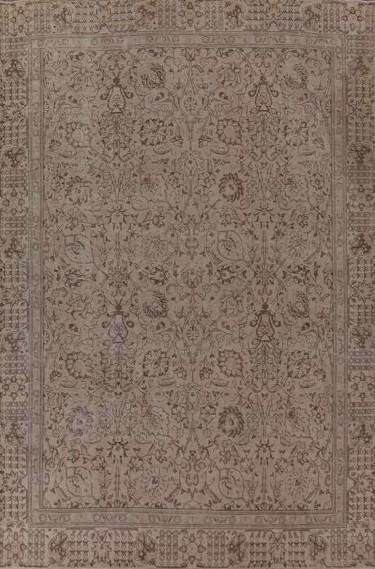 Distressed Tabriz Persian Area Rug 10x12