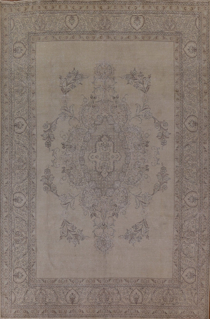 Distressed Wool Tabriz Persian Area Rug 10x13