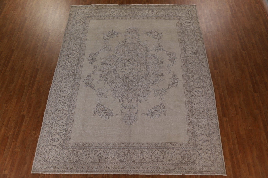 Distressed Wool Tabriz Persian Area Rug 10x13