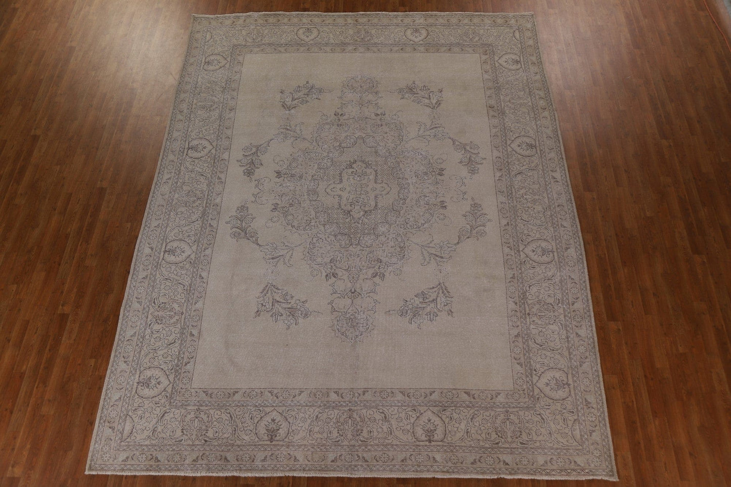 Distressed Wool Tabriz Persian Area Rug 10x13