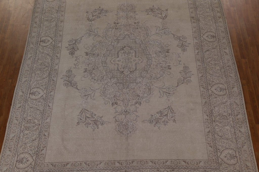 Distressed Wool Tabriz Persian Area Rug 10x13