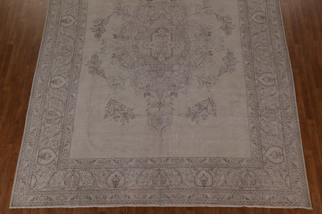 Distressed Wool Tabriz Persian Area Rug 10x13