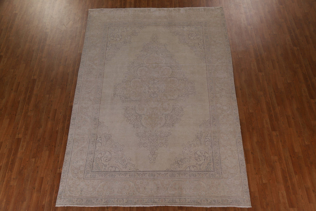 Distressed Muted Tabriz Persian Area Rug 8x11