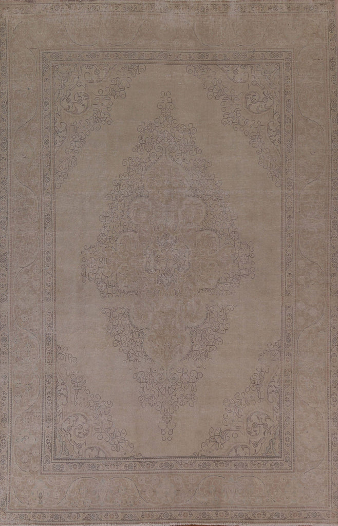 Distressed Muted Tabriz Persian Area Rug 8x11