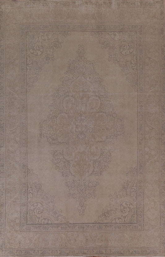 Distressed Muted Tabriz Persian Area Rug 8x11