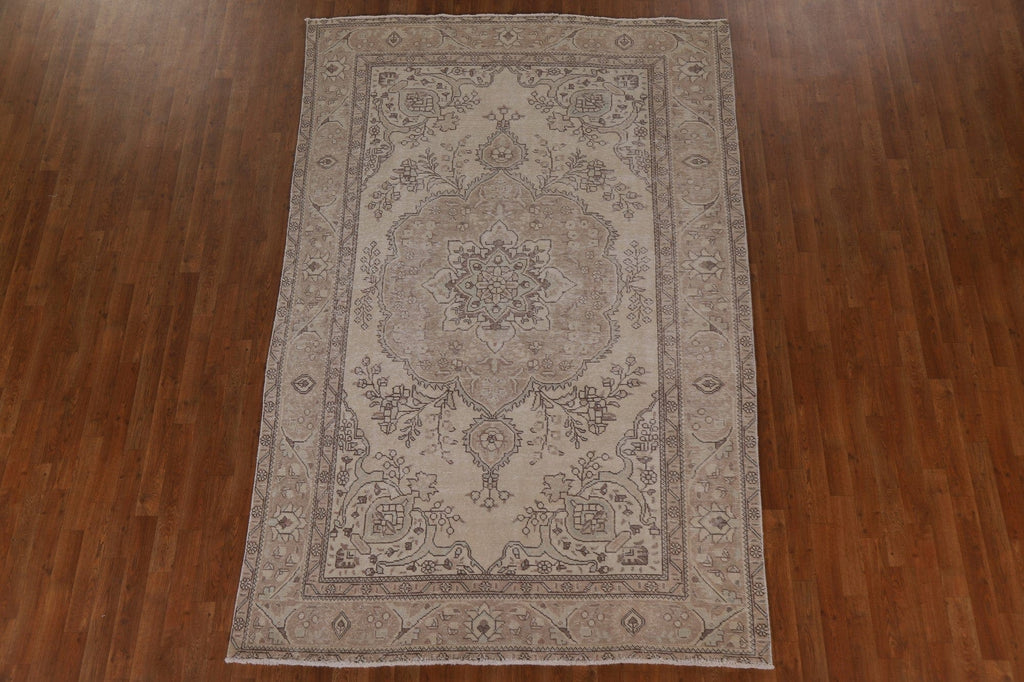 Distressed Tabriz Persian Area Rug 6x9