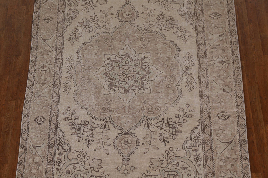 Distressed Tabriz Persian Area Rug 6x9