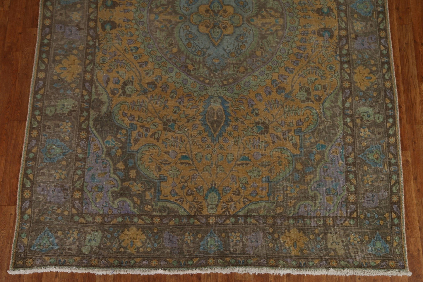 Distressed Over-Dyed Tabriz Persian Area Rug 6x9