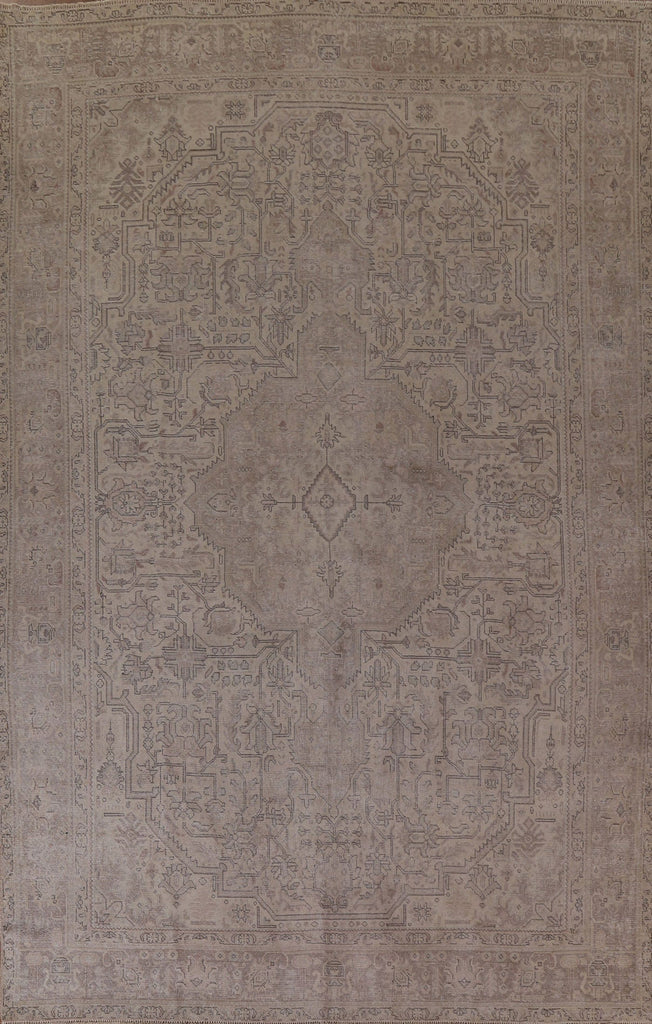 Distressed Muted Tabriz Persian Area Rug 10x13