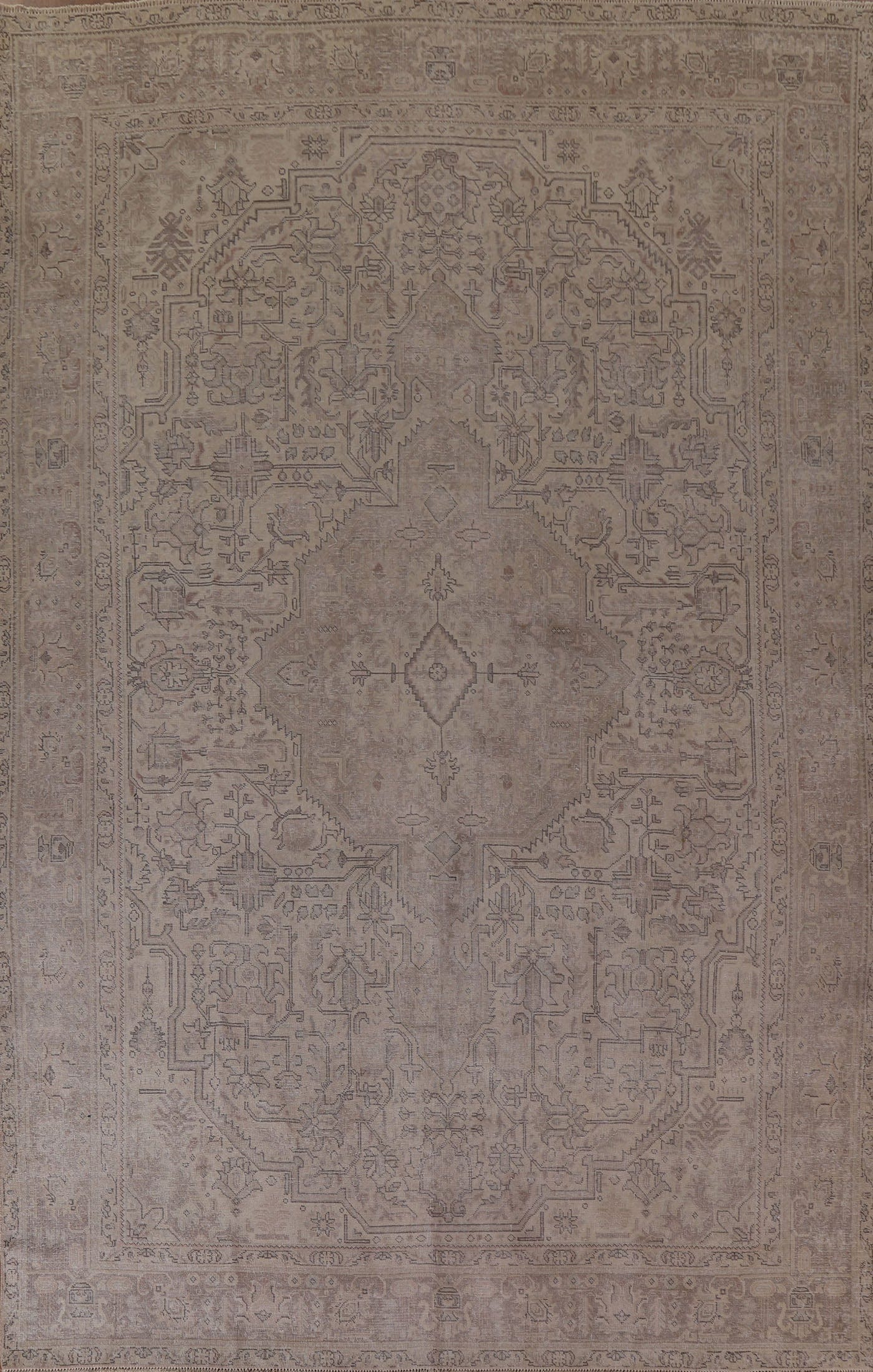 Distressed Muted Tabriz Persian Area Rug 10x13