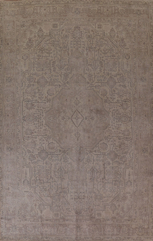 Distressed Muted Tabriz Persian Area Rug 10x13