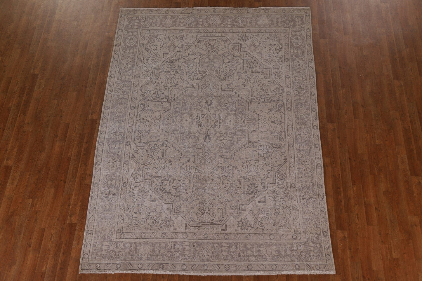 Distressed Muted Tabriz Persian Area Rug 7x9