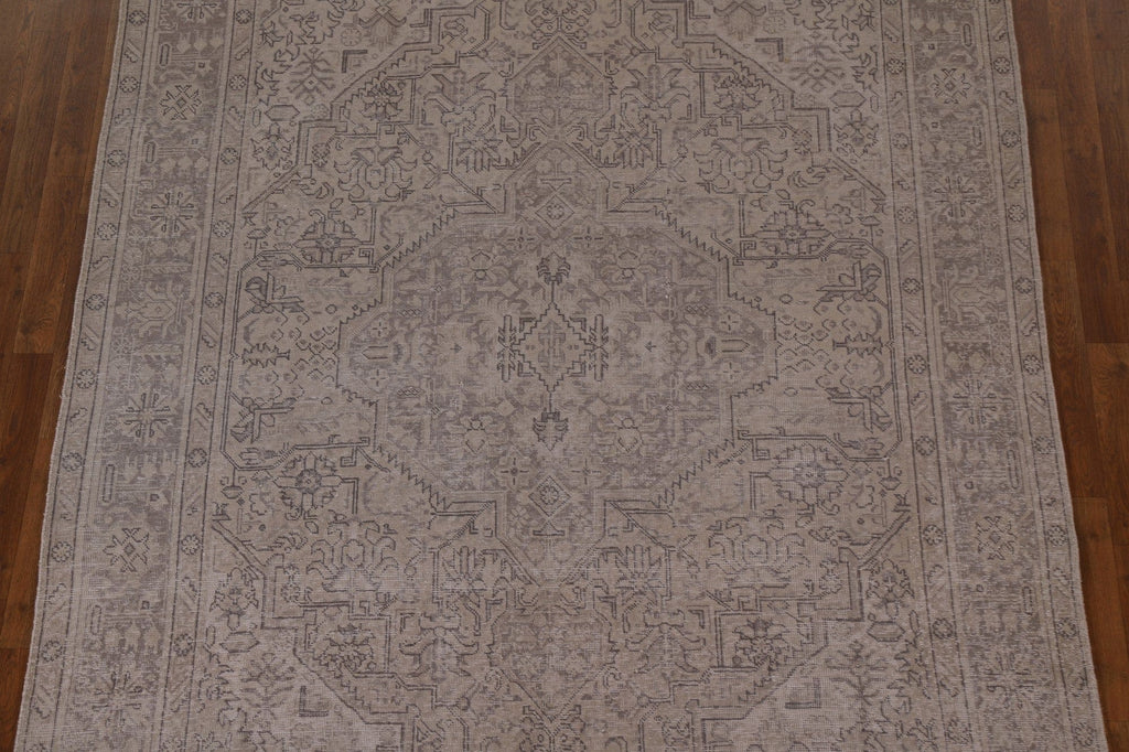 Distressed Muted Tabriz Persian Area Rug 7x9