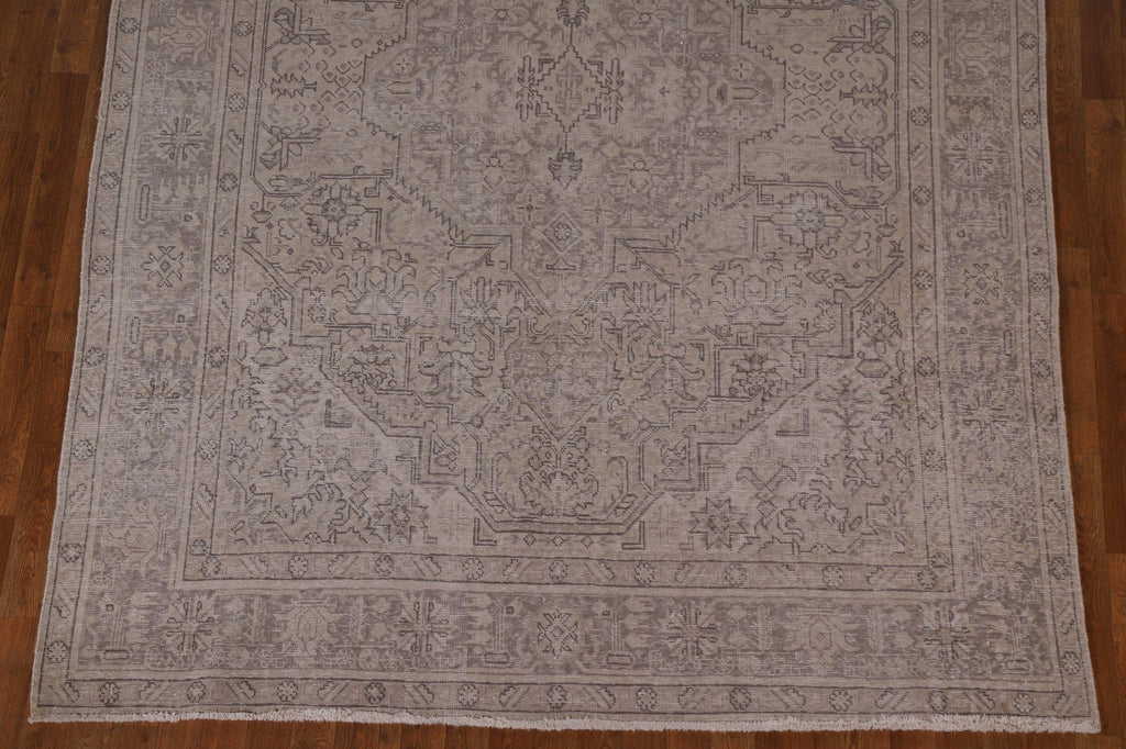 Distressed Muted Tabriz Persian Area Rug 7x9