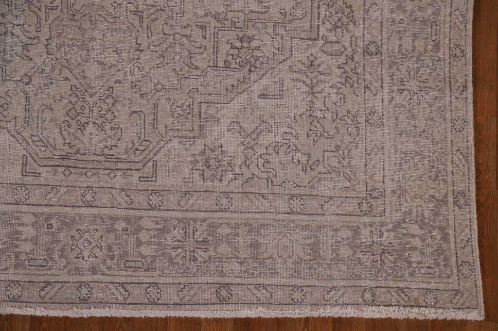 Distressed Muted Tabriz Persian Area Rug 7x9