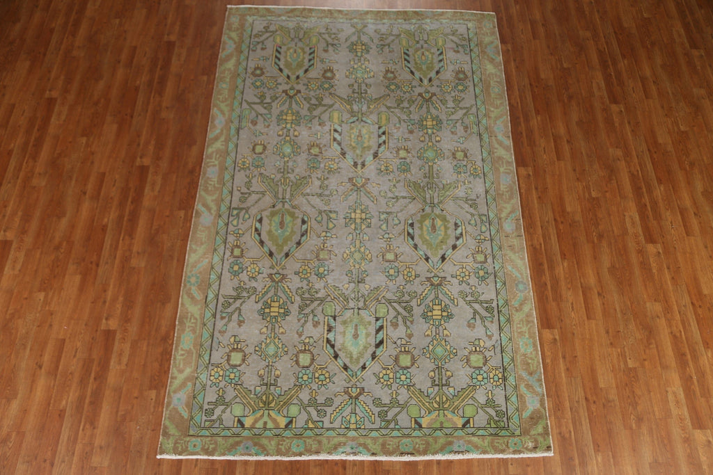 Distressed Over-Dyed Tabriz Persian Area Rug 6x10