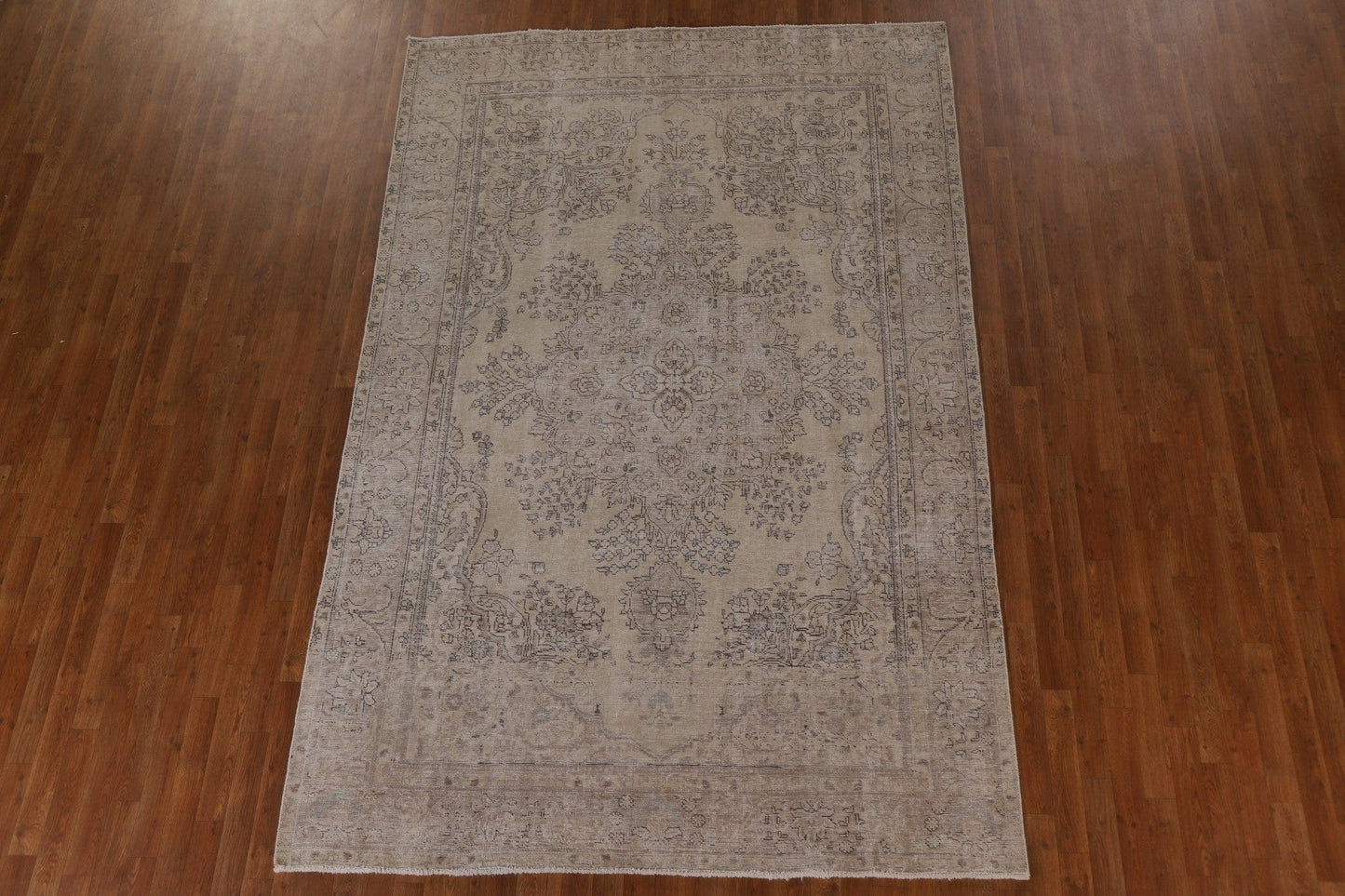 Distressed Wool Tabriz Persian Area Rug 7x10