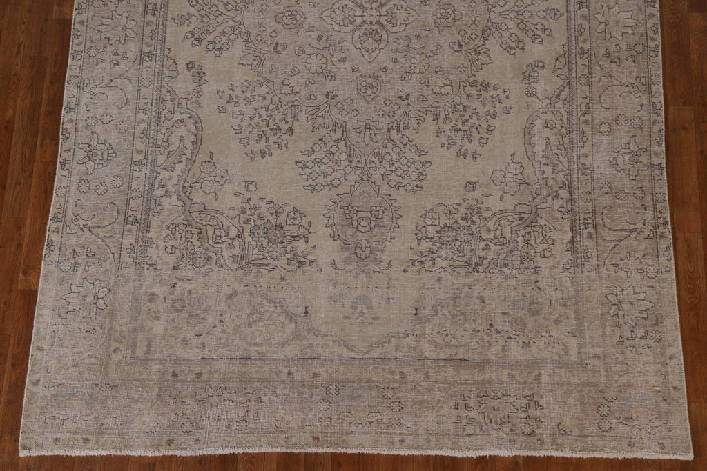 Distressed Wool Tabriz Persian Area Rug 7x10