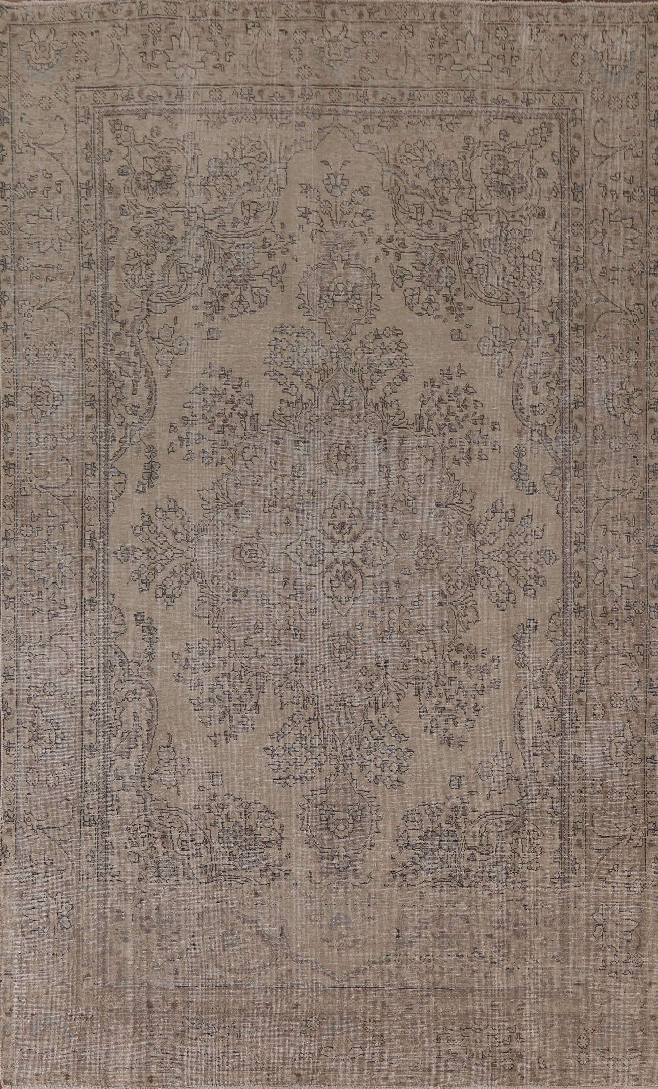 Distressed Wool Tabriz Persian Area Rug 7x10