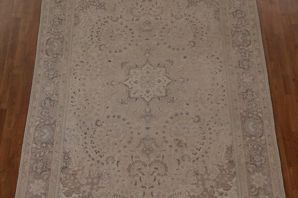 Distressed Vintage Tabriz Persian Area Rug 7x10