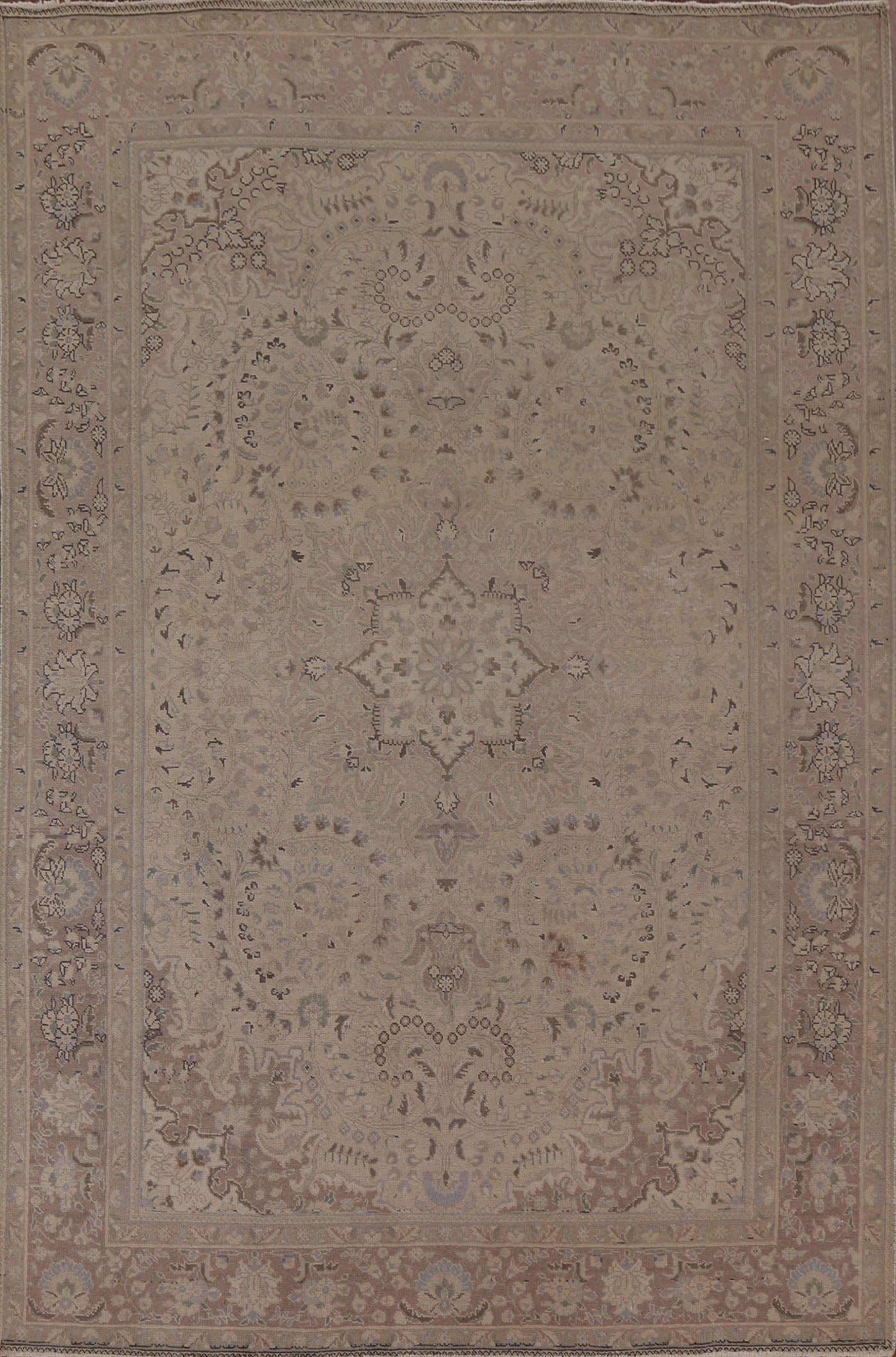 Distressed Vintage Tabriz Persian Area Rug 7x10