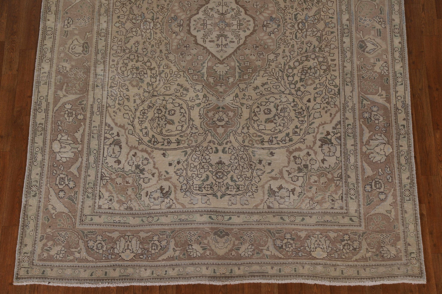 Distressed Muted Tabriz Persian Area Rug 7x9