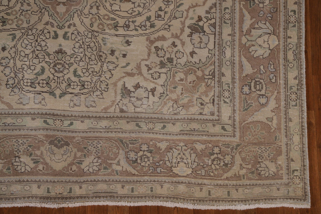 Distressed Muted Tabriz Persian Area Rug 7x9