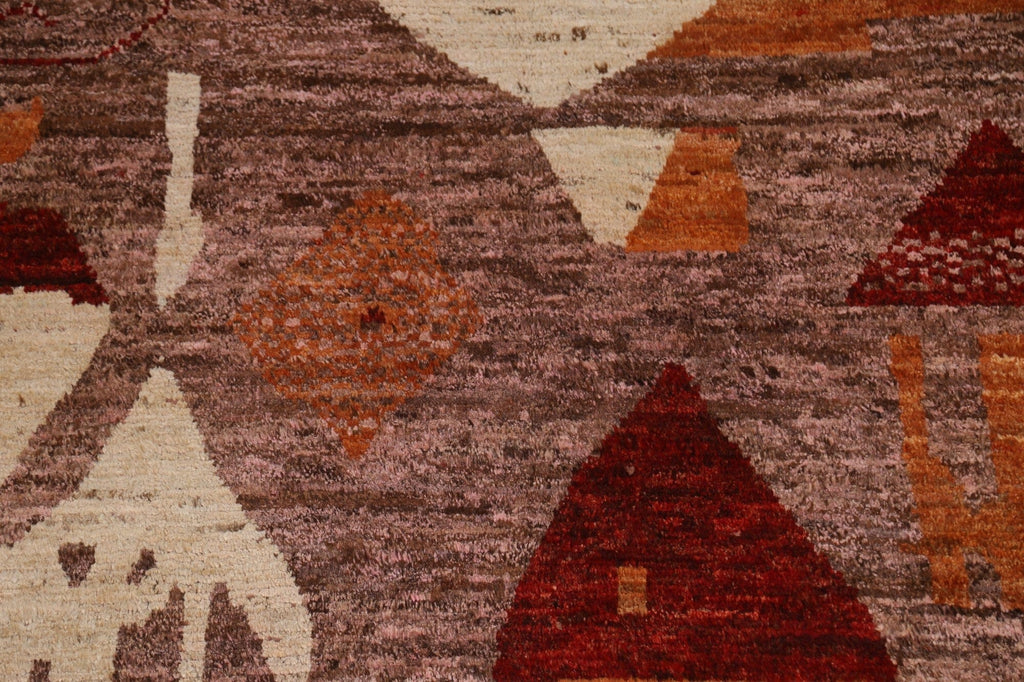 Pink/ Brown Moroccan Area Rug 7x9