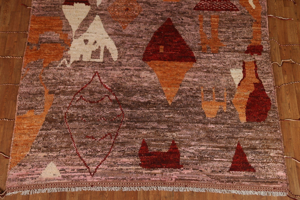 Pink/ Brown Moroccan Area Rug 7x9