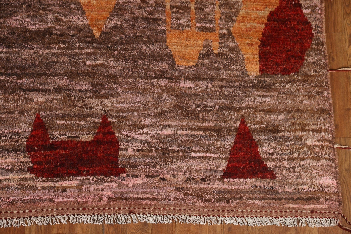 Pink/ Brown Moroccan Area Rug 7x9