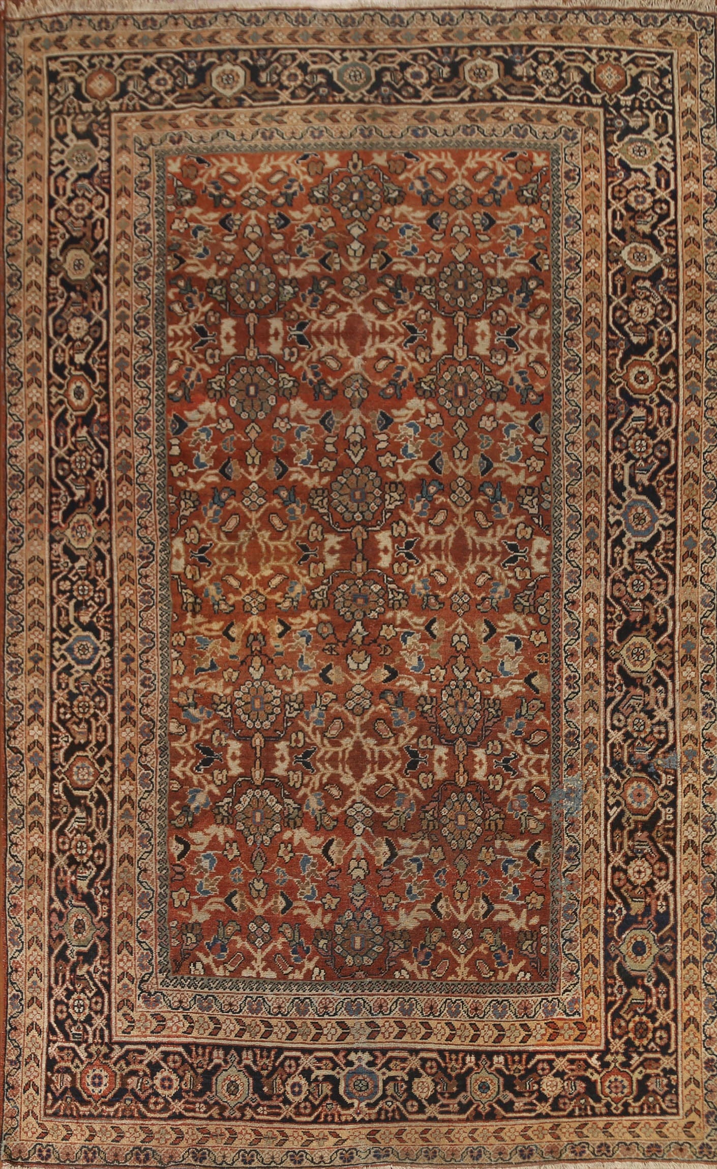 Antique Floral Mahal Persian Area Rug 8x11