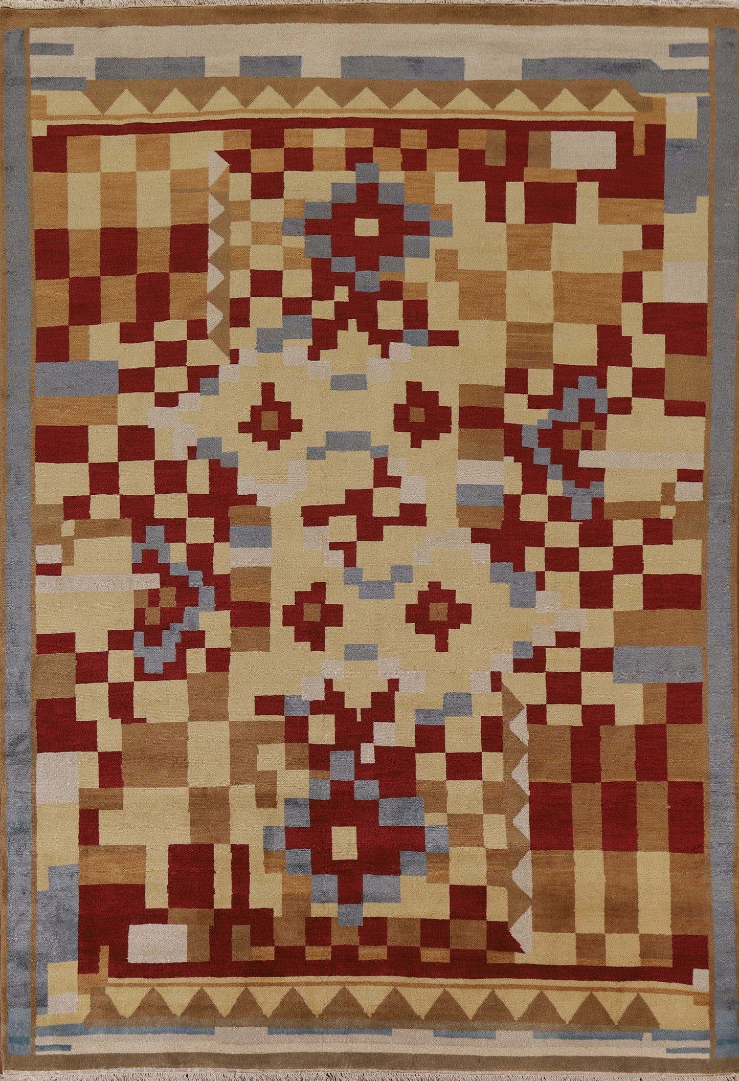 Abstract Gabbeh Geometric Area Rug 8x10