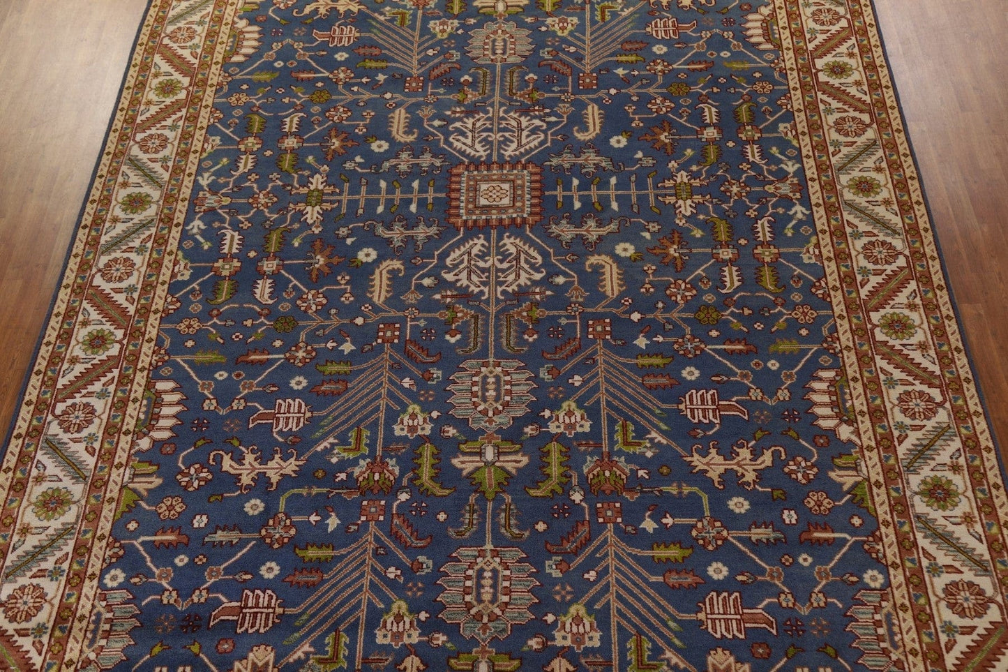 Blue Geometric Heriz Serapi Oriental Large Rug 12x18