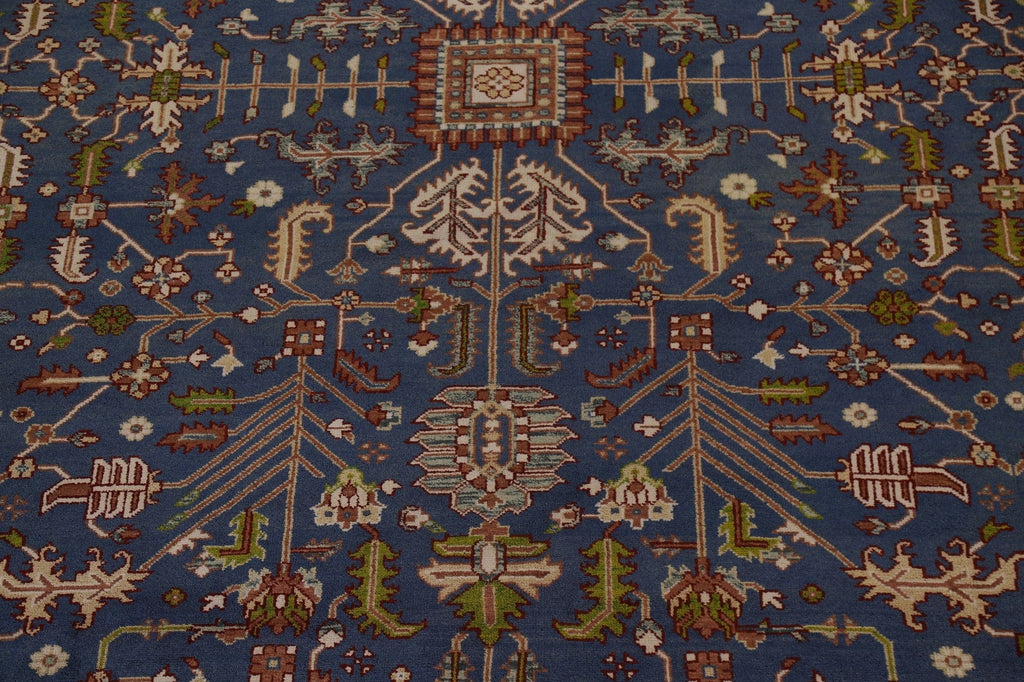 Blue Geometric Heriz Serapi Oriental Large Rug 12x18