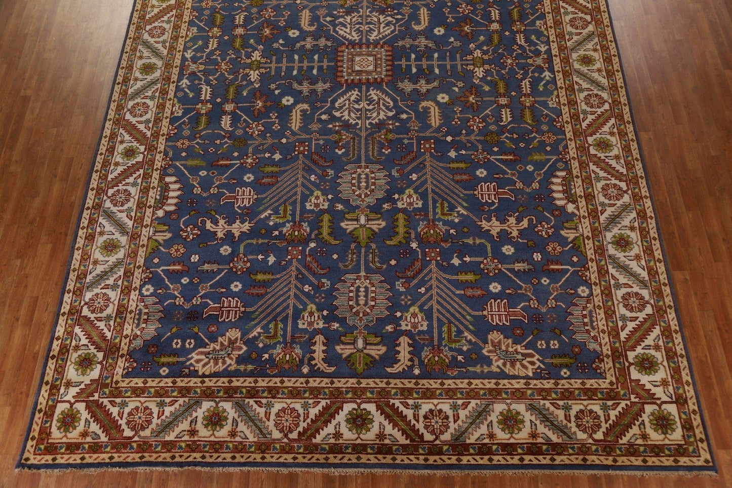 Blue Geometric Heriz Serapi Oriental Large Rug 12x18