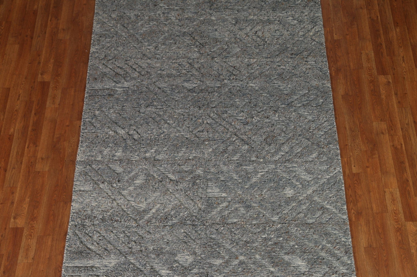 Grey Wool Moroccan Oriental Area Rug 5x8