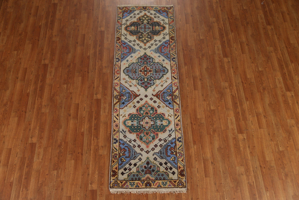 Geometric Heriz Serapi Runner Rug 3x8