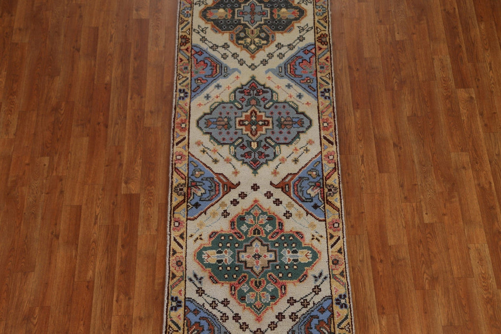 Geometric Heriz Serapi Runner Rug 3x8