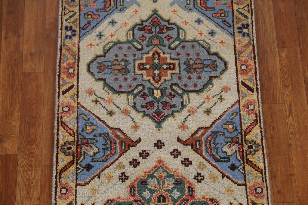 Geometric Heriz Serapi Runner Rug 3x8