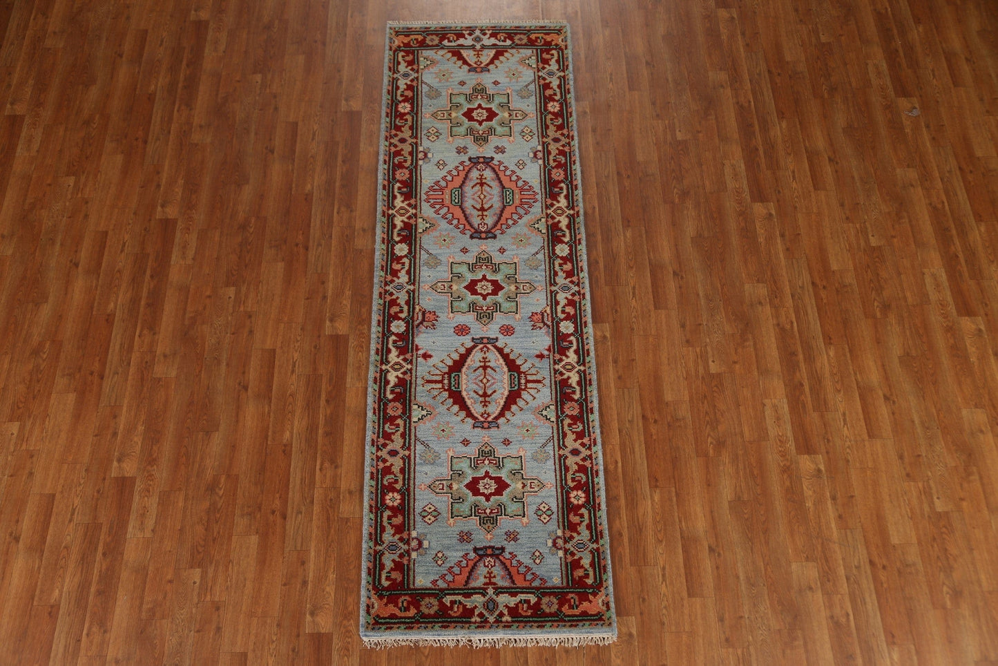 Handmade Wool Heriz Serapi Runner Rug 3x8