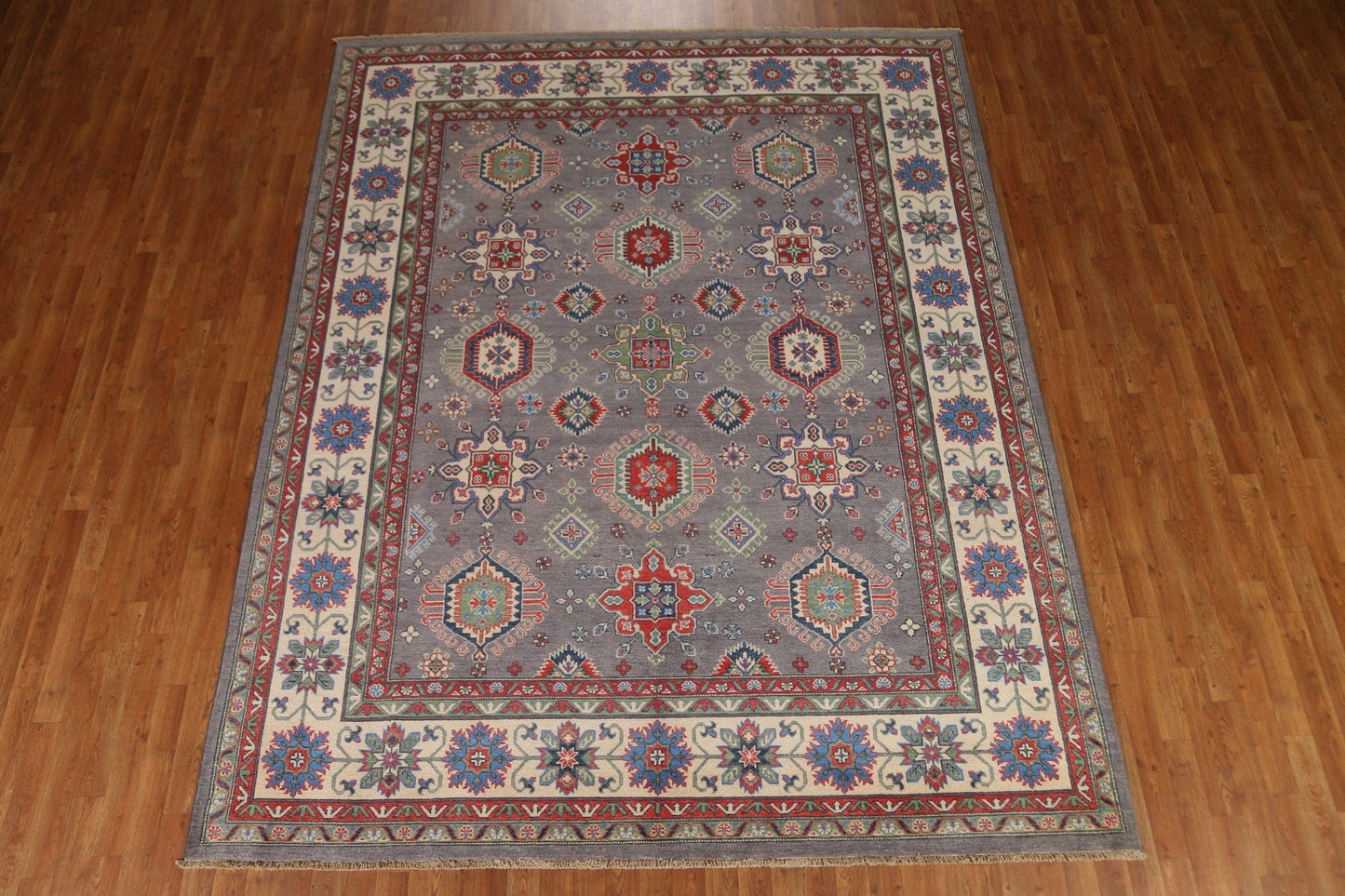 Geometric Kazak Vegetable Dye Area Rug 8x10