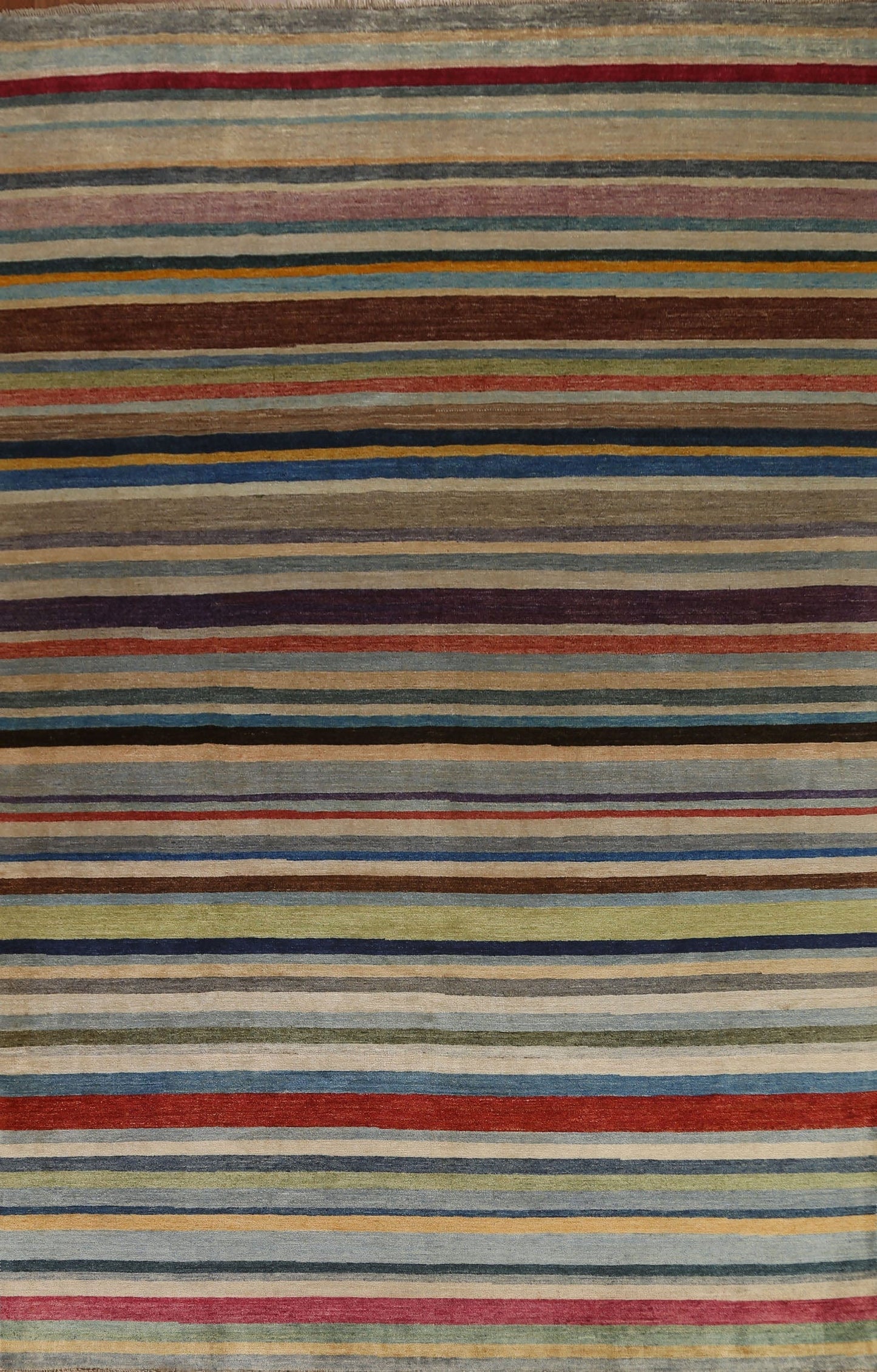 Striped Gabbeh Kashkoli Wool Area Rug 9x12