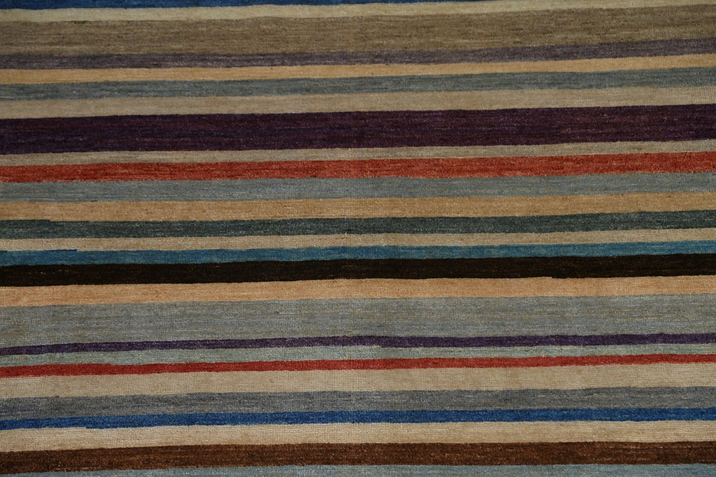 Striped Gabbeh Kashkoli Wool Area Rug 9x12