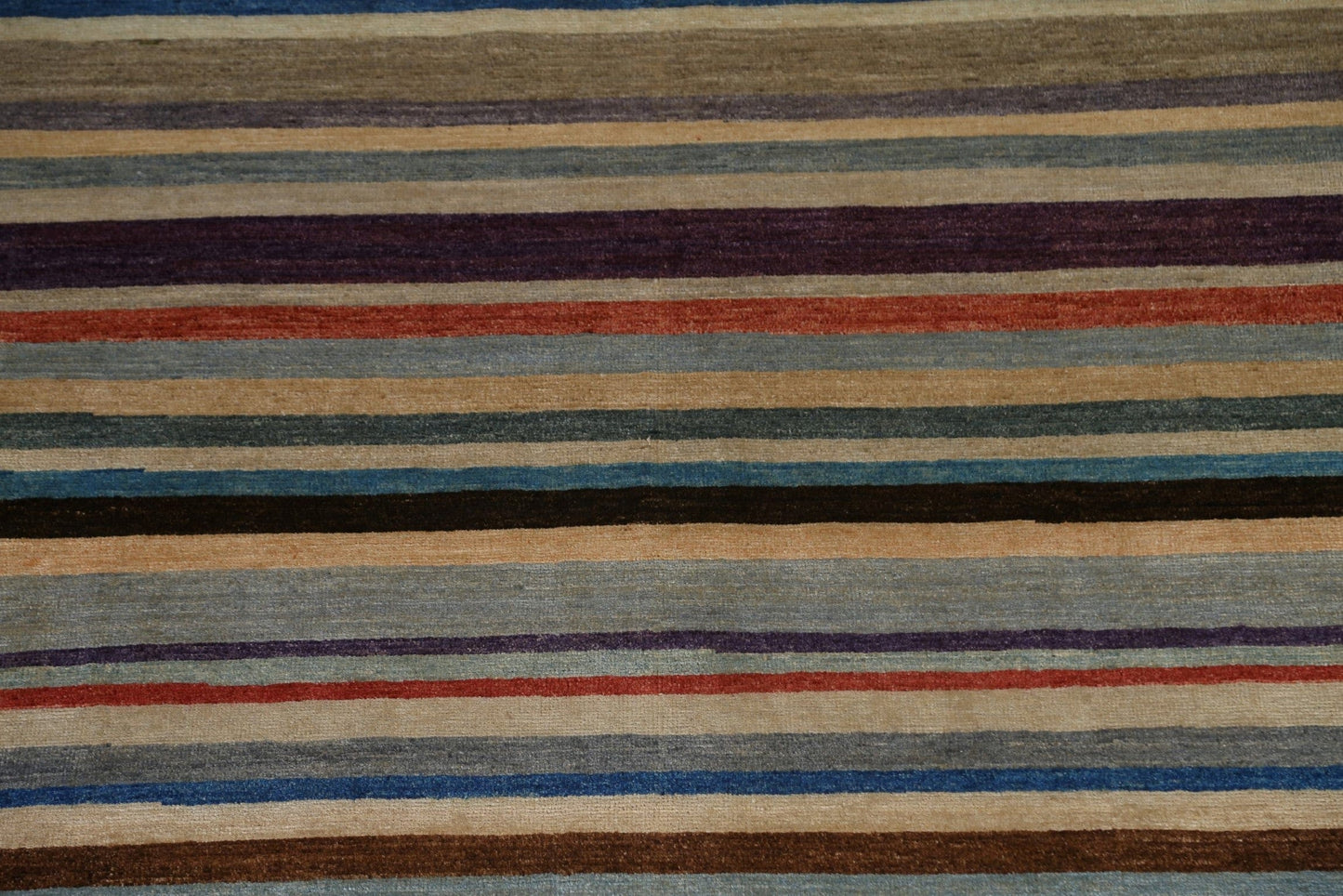 Striped Gabbeh Kashkoli Wool Area Rug 9x12