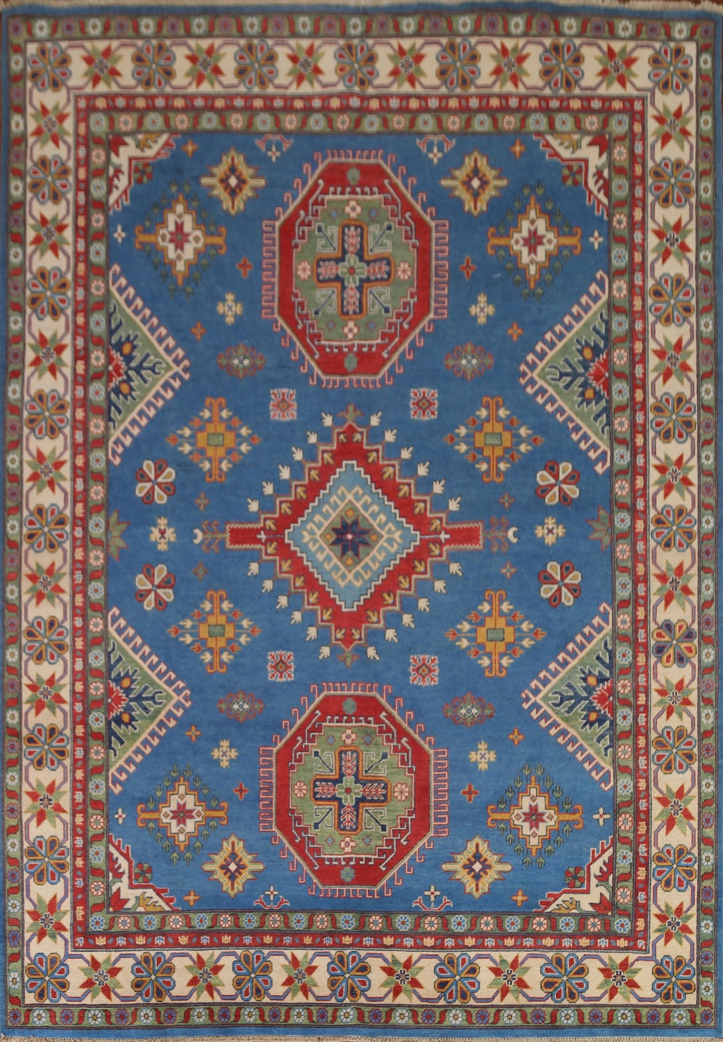 Vegetable Dye Kazak Oriental Area Rug 8x10