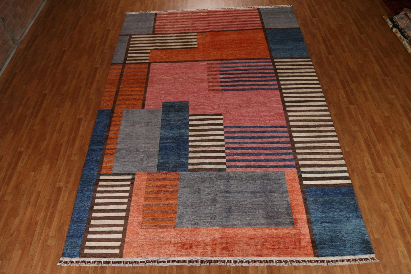 Modern Gabbeh Kashkoli Large Area Rug 10x14