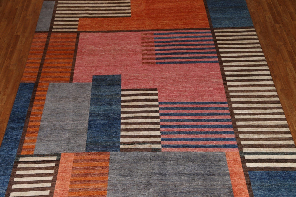 Modern Gabbeh Kashkoli Large Area Rug 10x14