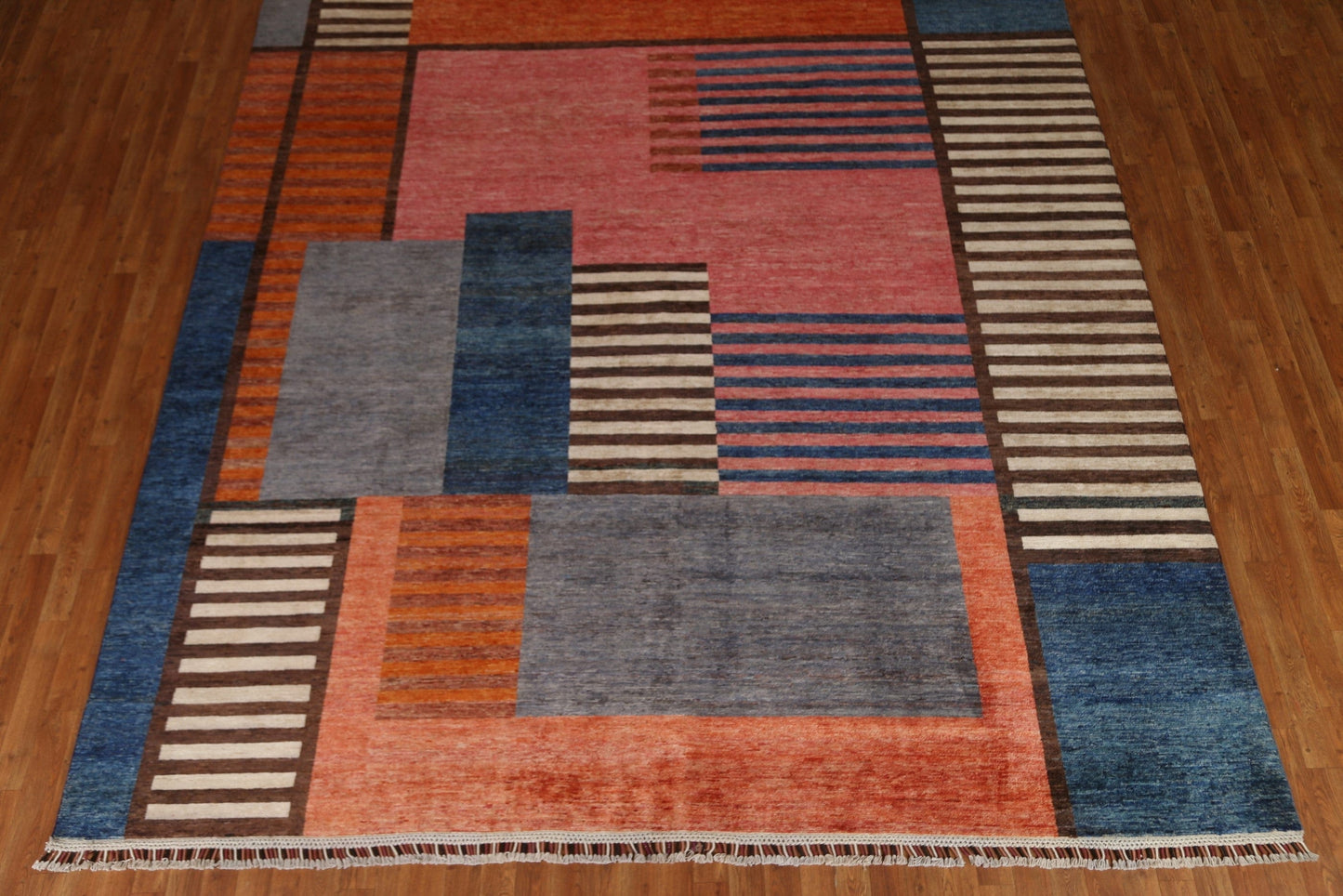 Modern Gabbeh Kashkoli Large Area Rug 10x14